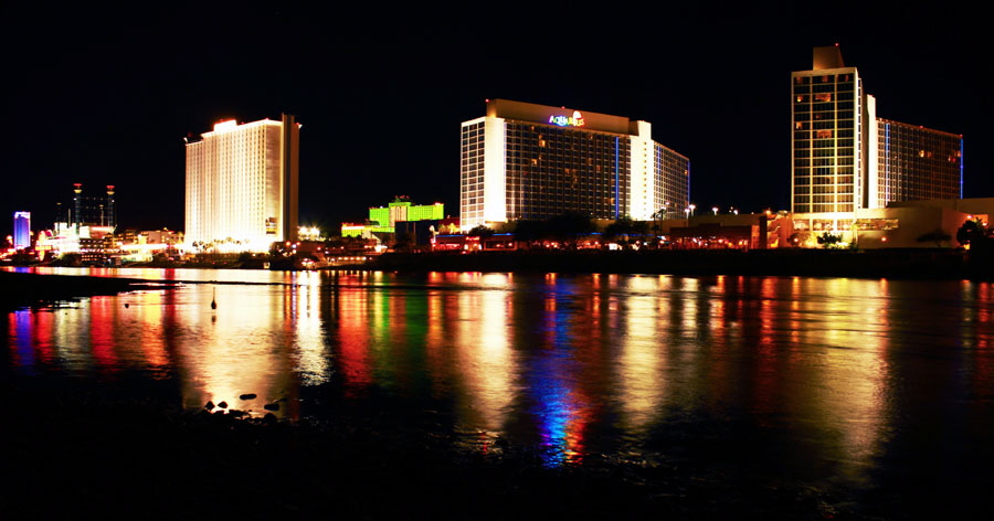 Laughlin at night along the river